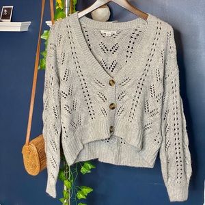 American Eagle Grey Button Cardigan